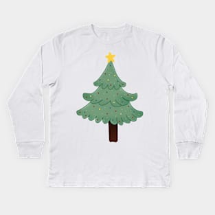 Cute looking Christmas tree Kids Long Sleeve T-Shirt